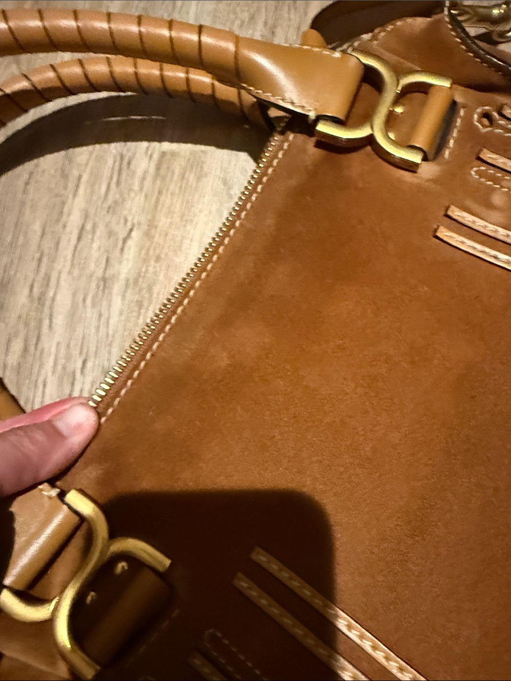 Chloé Brown Suede & Leather Shoulder Bag - Picture 8 of 8
